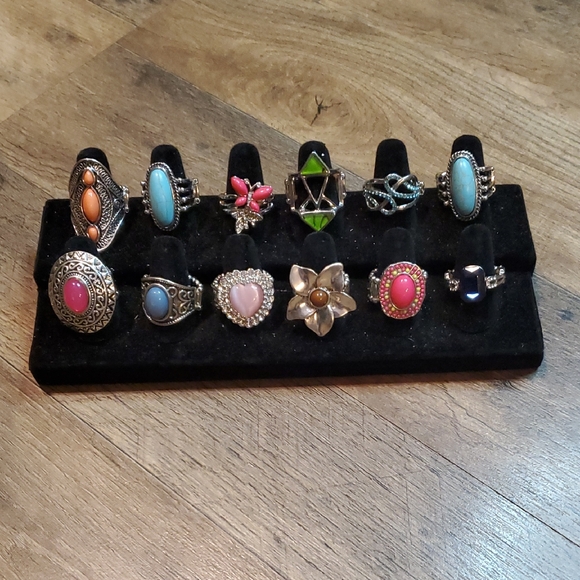 Colorful Statement Rings Set - Picture 1 of 4
